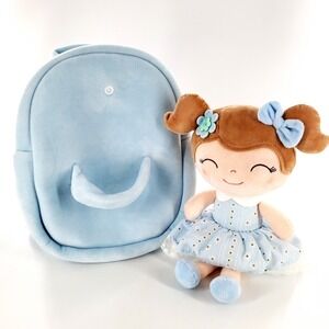 Gloveleya Kids Plush Doll Snap On Toddler Backpack Blue